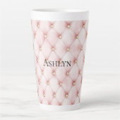 Pink Blush Gold Tufts Latte Mok (Voorkant)