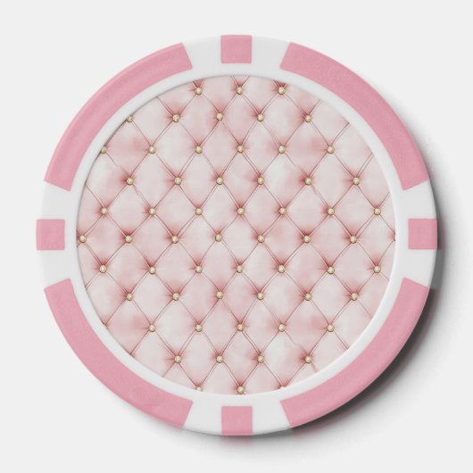 Pink Blush Gold Tufts Poker Chips (Voorkant)