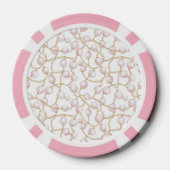 Pink Blush Gold Tufts Poker Chips (Achterkant)