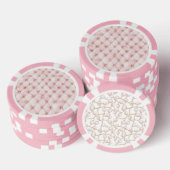 Pink Blush Gold Tufts Poker Chips (Opstapeling)