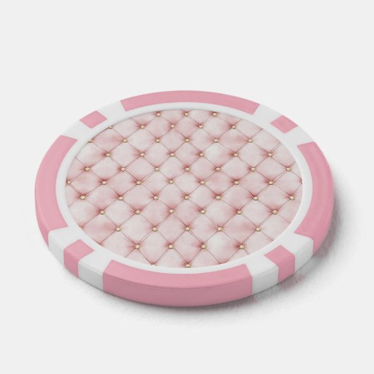 Pink Blush Gold Tufts Poker Chips (Enkel)