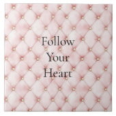 Pink Blush Gold Tufts Tegeltje (Voorkant)