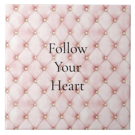 Pink Blush Gold Tufts Tegeltje (Voorkant)