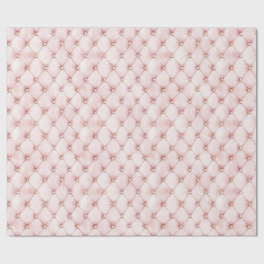 Pink Blush Gold Tufts Verjaardag Cadeaupapier (Vlak)