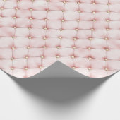 Pink Blush Gold Tufts Verjaardag Cadeaupapier (Hoek)