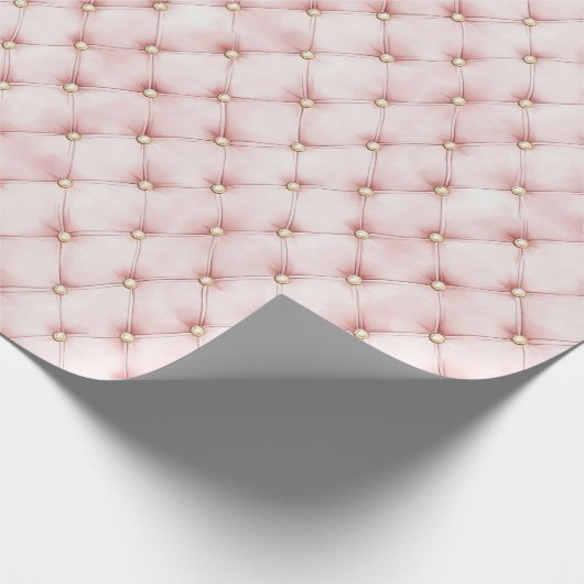 Pink Blush Gold Tufts Verjaardag Cadeaupapier (Hoek)