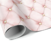 Pink Blush Gold Tufts Verjaardag Cadeaupapier (Rol Hoek)