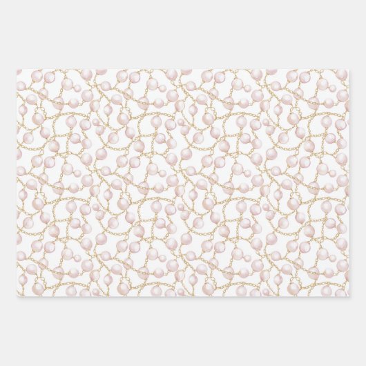 Pink Blush Gold Tufts Vrijgezellenfeest Inpakpapier Vel (Voorkant 3)