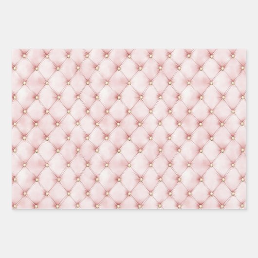 Pink Blush Gold Tufts Vrijgezellenfeest Inpakpapier Vel (Voorkant)