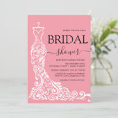 Pink Blush Gown Vrijgezellenfeest Kaart (Staand voorkant)