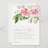 PINK BLUSH GREEN PEONY FLORAL WATERVERF WEDING (Voorkant)