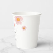 Pink Blush Groovy Daisy Birthday  Papieren Bekers (Achterkant)