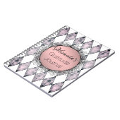 Pink Blush Harlequin gepersonaliseerde dankbaarhei Notitieboek (Linkerzijde)