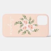 Pink Blush Inspire Romantic Waterverf Typografie Case-Mate iPhone Case (Achterkant (horizontaal))