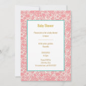 PINK BLUSH LACE BLUE BORDER BABY SHOWER KAART (Voorkant)