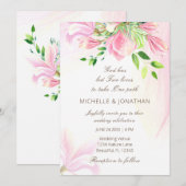 Pink Blush Magnolias Floral Christelijk Weddenscha Kaart (Voorkant / Achterkant)