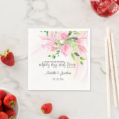 Pink Blush Magnolias Floral Inspirerend Wedding Servet (Insitu)