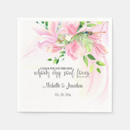Pink Blush Magnolias Floral Inspirerend Wedding Servet