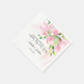 Pink Blush Magnolias Floral Inspirerend Wedding Servet (Hoek)