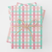 Pink blush mint wintervakantie inpakpapier vel (In situ)