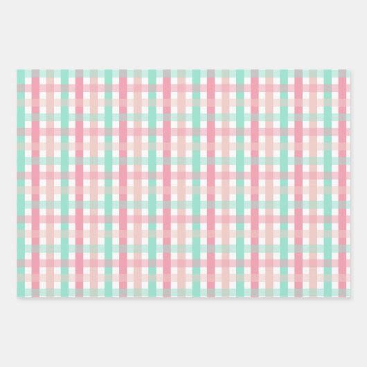 Pink blush mint wintervakantie inpakpapier vel (Voorkant)