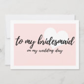 Pink Blush op mijn bruidsmeisje op mijn trouwdag Kaart (Voorkant)