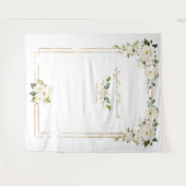 Pink Blush Peonies Gold Bloom Foto Booth Weddensch Wandkleed (Voorkant (horizontaal))