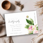 PINK BLUSH PEONY FLORAL WATERVERF WEDING RSVP INFORMATIEKAARTJE<br><div class="desc">Als u nog meer aanpassingen nodig hebt,  kunt u mij op yellowfebstudio@gmail.com vrij klikken.</div>