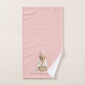 Pink Blush Personalized Dog Groomer Spa Towel Bad Handdoek (Handdoek)