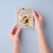 Pink Blush Photo Graduation Party Save the Date Flyer (Hand)