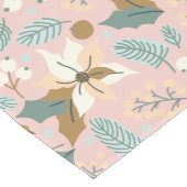 Pink blush poinsettia wintervakantie korte tafelloper (Hoek)