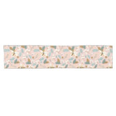 Pink blush poinsettia wintervakantie korte tafelloper (Horizontaal)