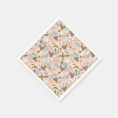 Pink blush poinsettia wintervakantie servet (Hoek)