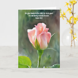 Pink Blush Roos Bijbelvers Geloof Kaart