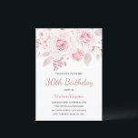 Pink Blush Roos Elegant Womans 30th Birthday Party Kaart<br><div class="desc">Roze Blush Roos Elegant vrouwen 30th Birthday Party Invitation Zie passend collectie in niche en nestwinkel</div>