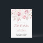 Pink Blush Roos Elegant Womans 30th Birthday Party Kaart<br><div class="desc">Roze Blush Roos Elegant vrouwen 30th Birthday Party Invitation Zie passend collectie in niche en nestwinkel</div>