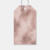 Pink Blush Roos Gold Bow Verjaardag Cadeaulabel (Achterkant)