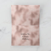 Pink Blush Roos Gold Bow Verjaardag Kaart (Binnen)