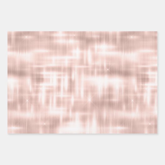 Pink Blush Roos Gold Glam Chic Verjaardag Inpakpapier Vel (Voorkant 2)