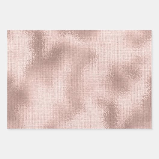 Pink Blush Roos Gold Glam Chic Verjaardag Inpakpapier Vel (Voorkant)