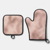 Pink Blush Roos Gold Glam Sparkle Ovenwant & Pannenlap Set (Voorkant)