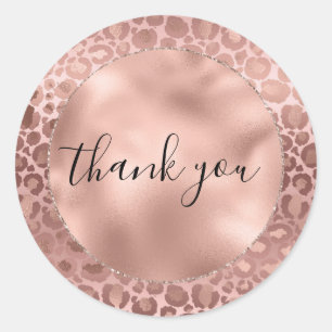 Pink Blush Roos Gold Leopard Print Dank u Ronde Sticker