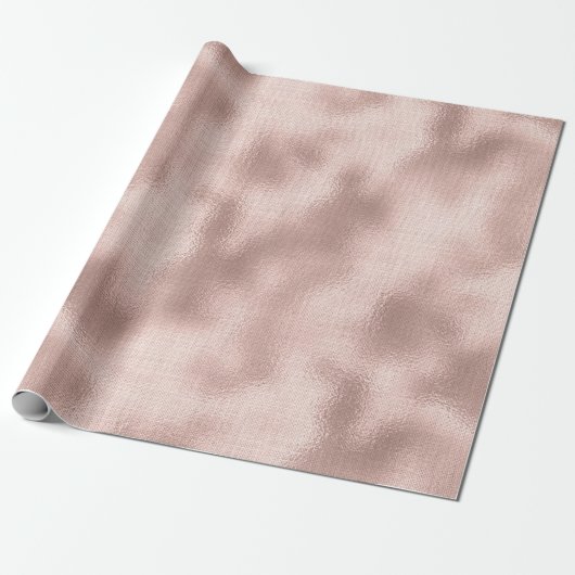 Pink Blush Roos Gouden Verjaardag Cadeaupapier (Uitgerold)