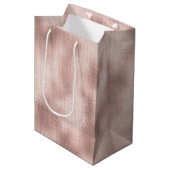 Pink Blush Roos Gouden Verjaardag Medium Cadeauzakje (Voorkant Gekanteld)