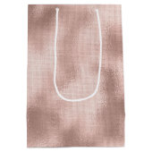 Pink Blush Roos Gouden Verjaardag Medium Cadeauzakje (Achterkant)