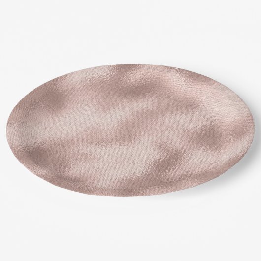 Pink Blush Roos Gouden Verjaardag Papieren Bordje (Gekanteld)