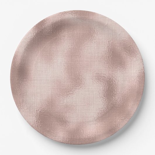 Pink Blush Roos Gouden Verjaardag Papieren Bordje (Voorkant)