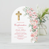 Pink Blush Rozen Arch bevestiging Kaart (Staand voorkant)