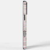 Pink Blush Silver Stripes Monogram Case-Mate iPhone Case (Achterkant / Rechts)