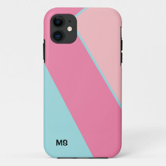 Pink blush sky blue modern abstract geometry Case-Mate iPhone case
